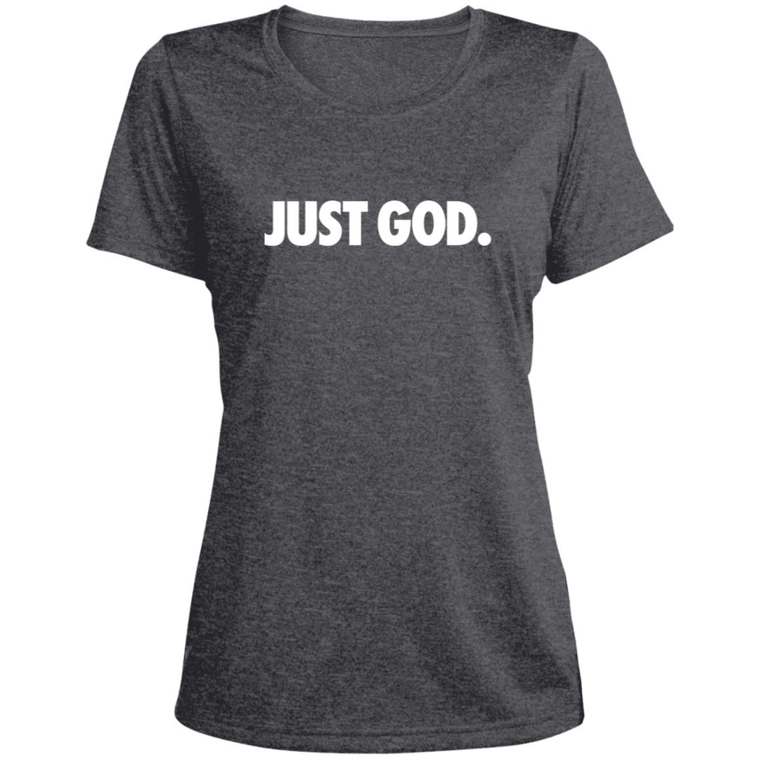Women's Just God Scoop Neck Performance Tee