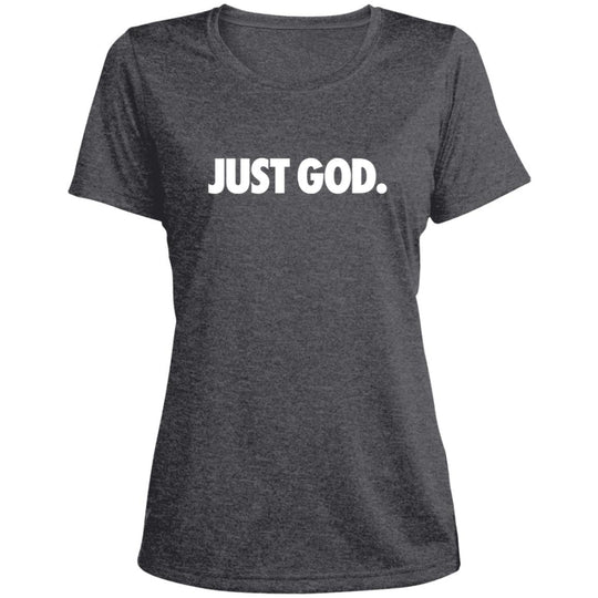 Women's Just God Scoop Neck Performance Tee