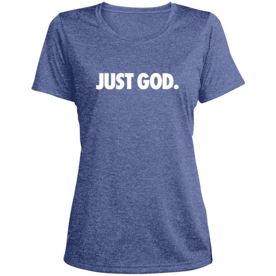 Women's Just God Scoop Neck Performance Tee