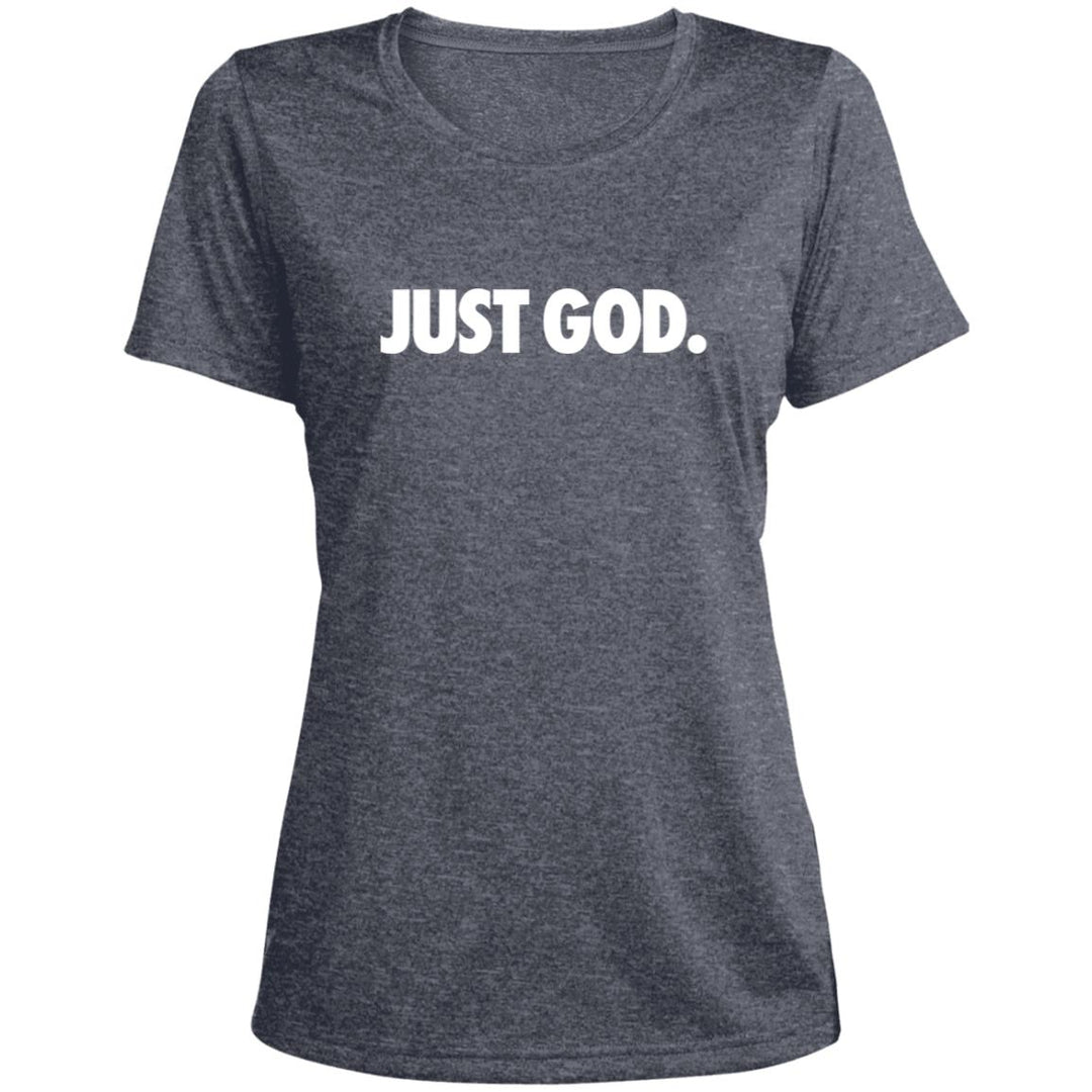 Women's Just God Scoop Neck Performance Tee