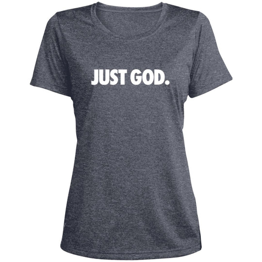Women's Just God Scoop Neck Performance Tee