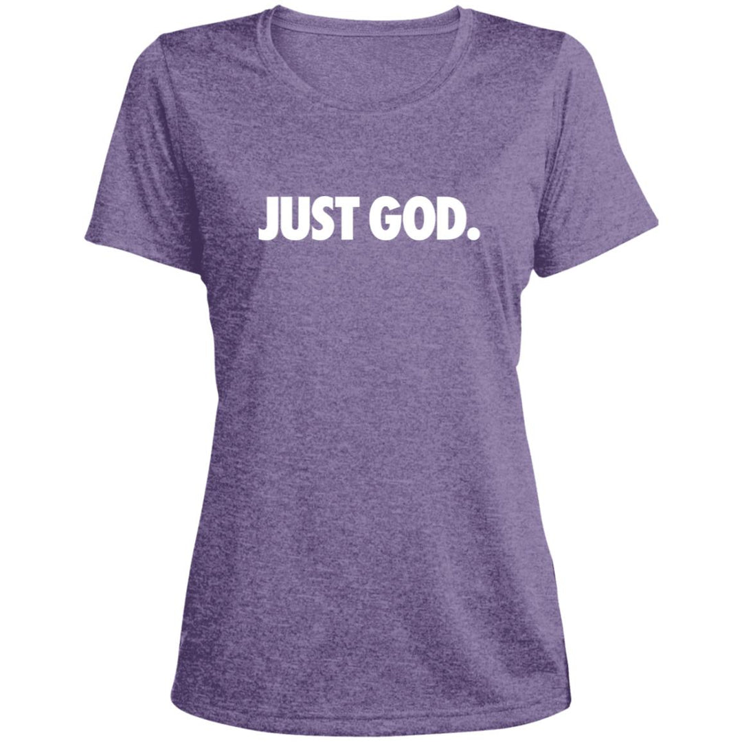 Women's Just God Scoop Neck Performance Tee