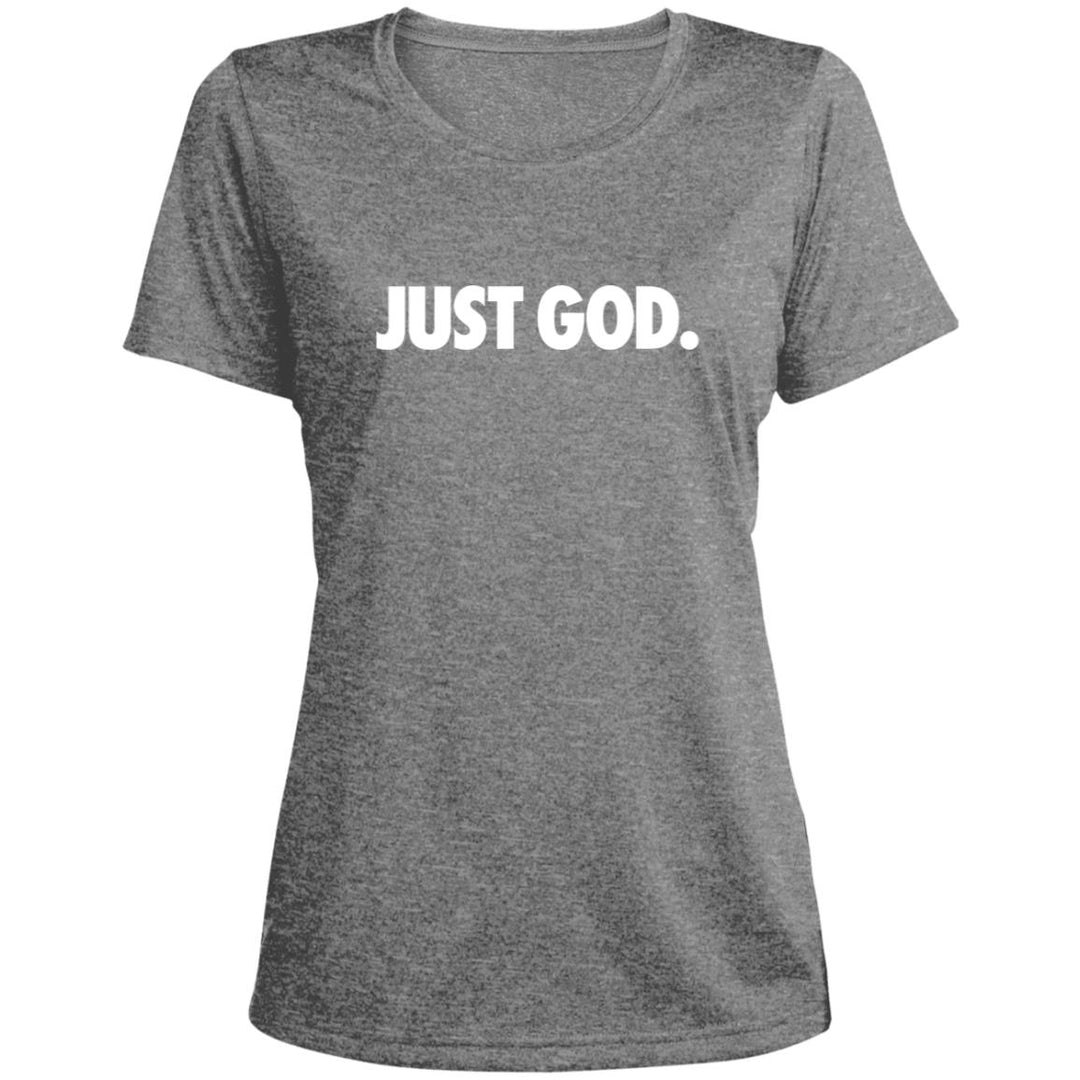 Women's Just God Scoop Neck Performance Tee