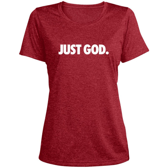 Women's Just God Scoop Neck Performance Tee