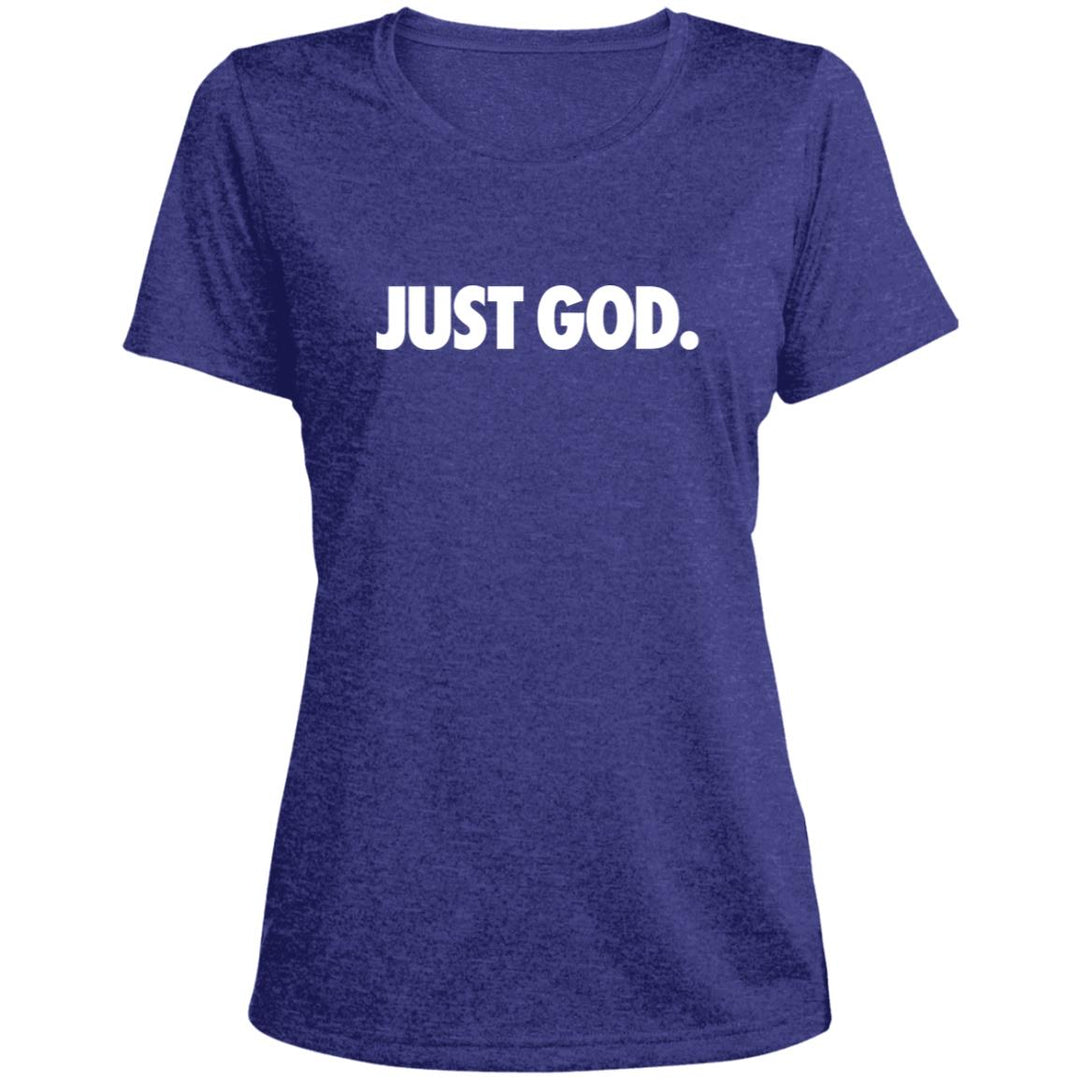 Women's Just God Scoop Neck Performance Tee