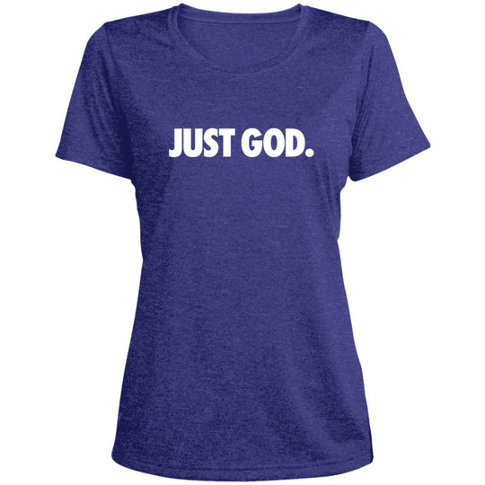 Women's Just God Scoop Neck Performance Tee